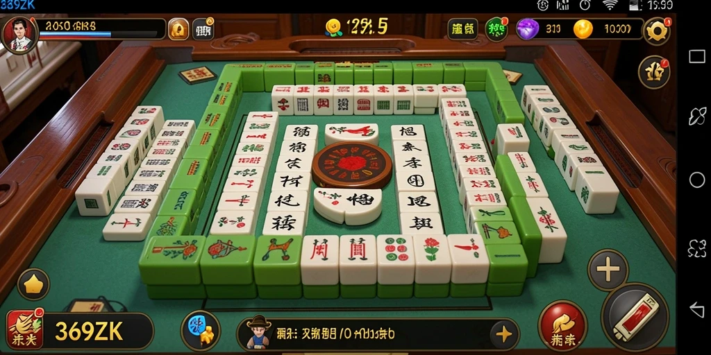 Screenshot permainan 369ZK menunjukkan gameplay Mahjong yang seru.