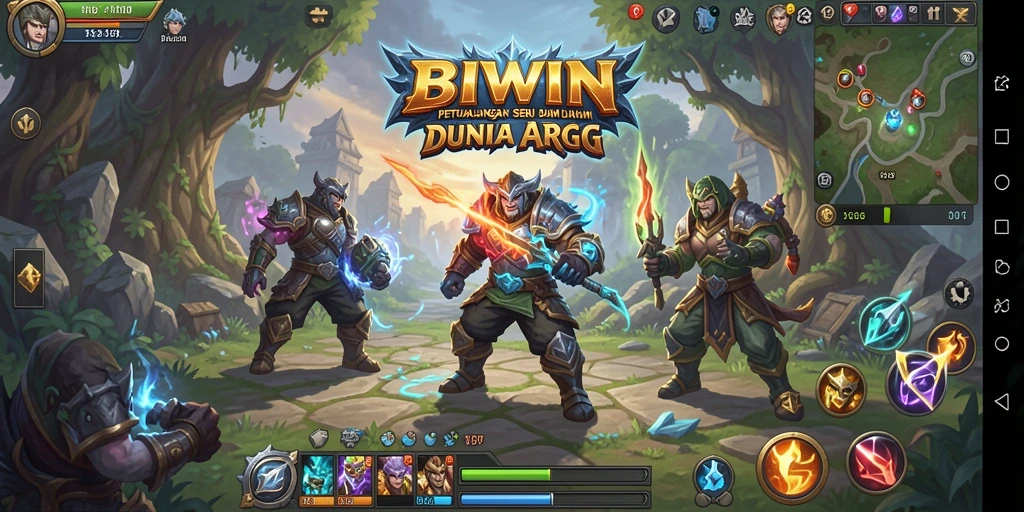 Screenshot gameplay BIWIN menampilkan pertarungan ARPG yang seru.
