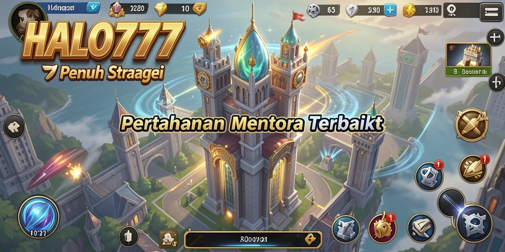 Tangkapan layar HALO777 menampilkan aksi seru dalam pertahanan menara.