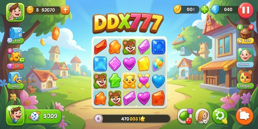Tampilan screenshot gameplay berwarna-warni dari IDX777.