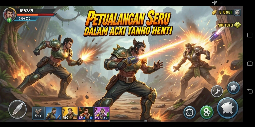 Tampilan gameplay seru di JP6789, penuhi aksi mendebarkan saat bertarung.