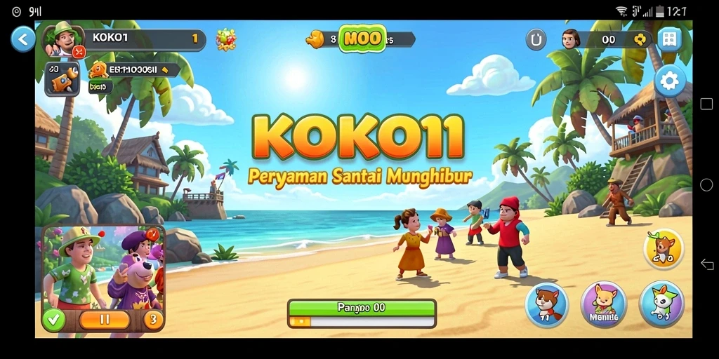 Tampilan gameplay KOKO11 yang ceria dan menghibur.