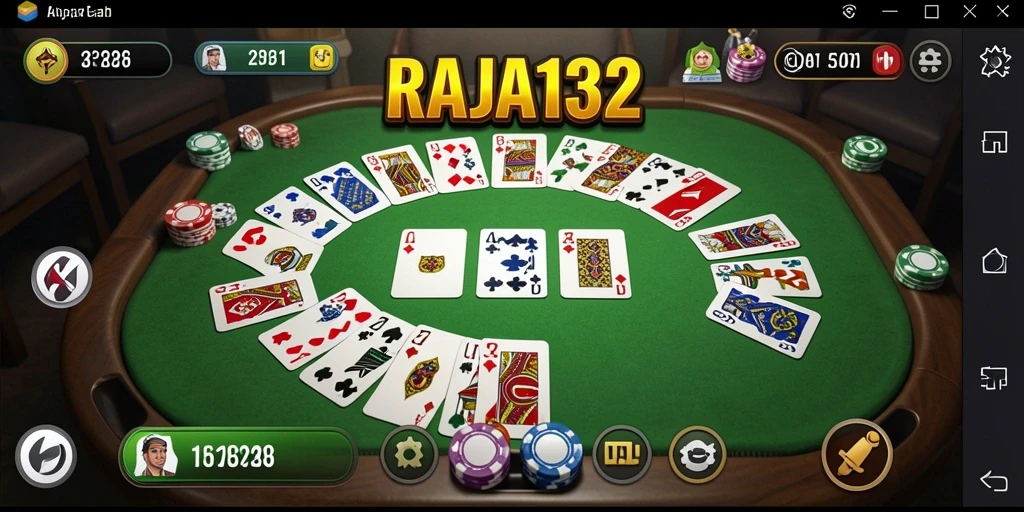 Screenshot gameplay RAJA132 menampilkan aksi seru permainan Gaple.