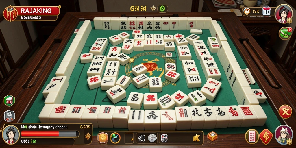 Tampilan screenshot RAJAKING yang menampilkan momen gameplay Mahjong.