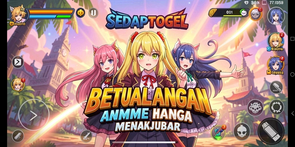 Screenshot gameplay SEDAPTOGEL dengan karakter Anime yang menawan.