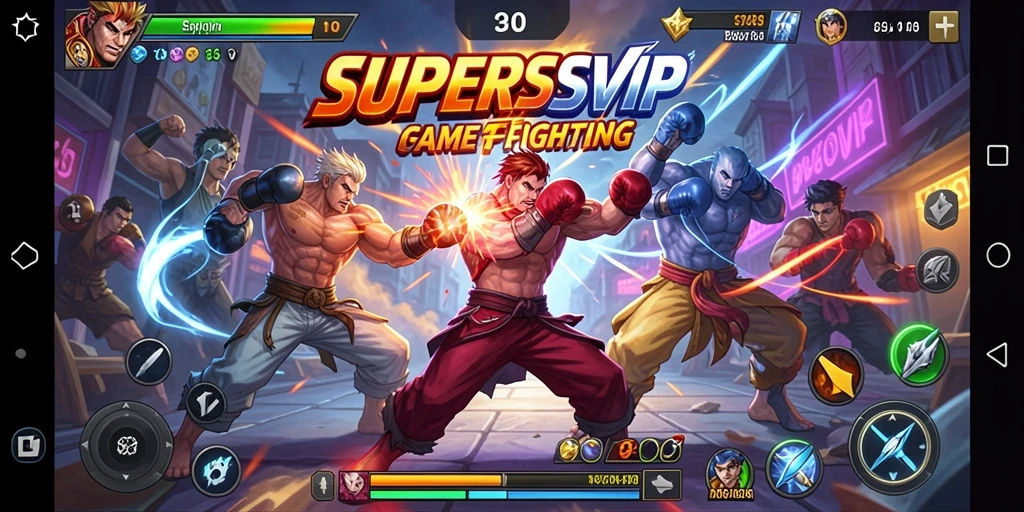 Tampilan gameplay SUPERSVIP yang penuh aksi dan mendebarkan.