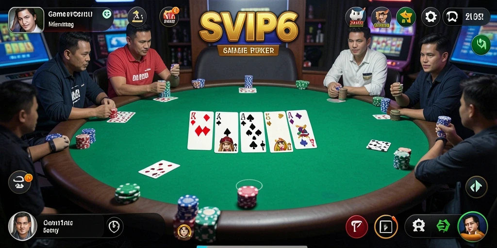 Tampilan gameplay Poker yang seru dan menarik di SVIP6.