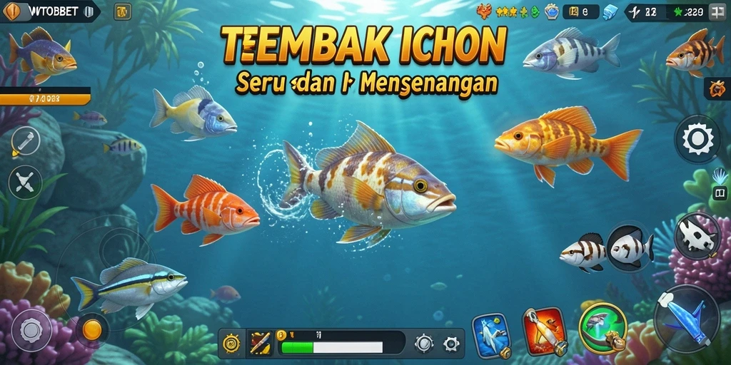 Tampilan seru gameplay Tembak Ikan di WTOBET.